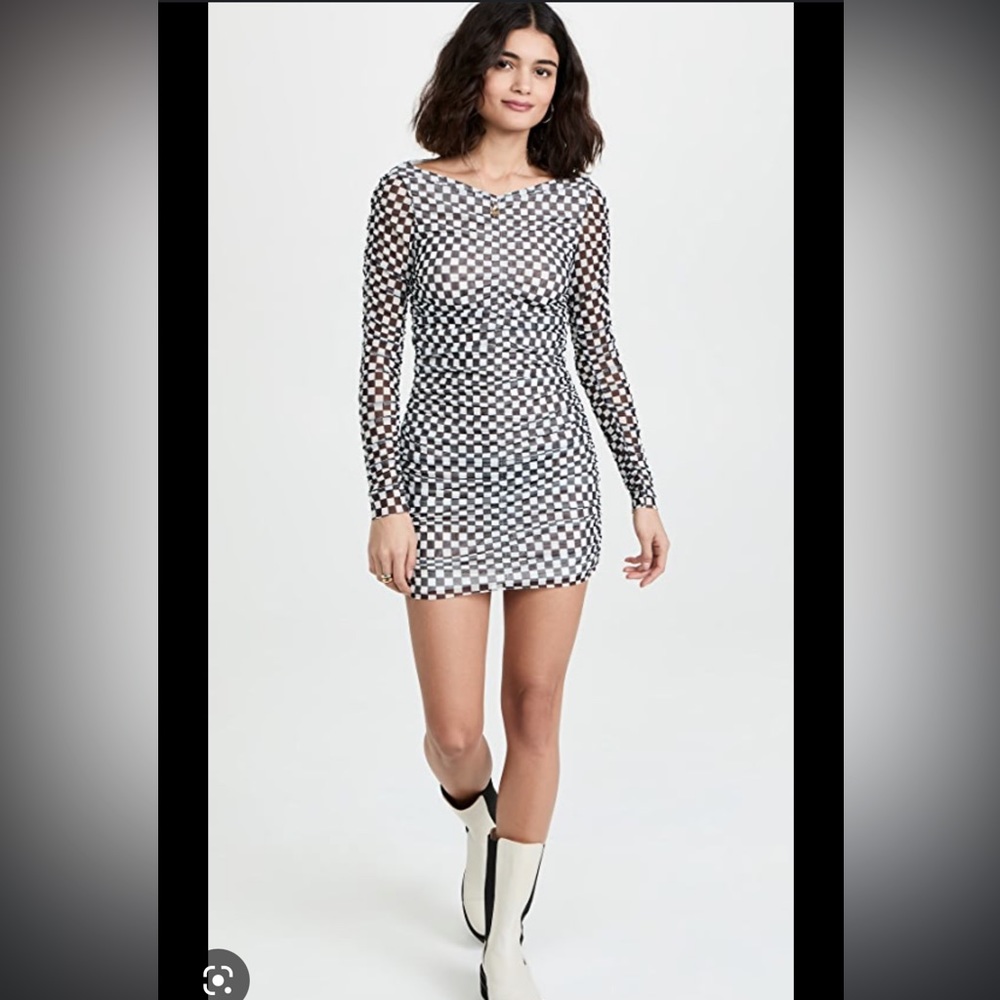 Baum und pferdgarten black and white checkered dress